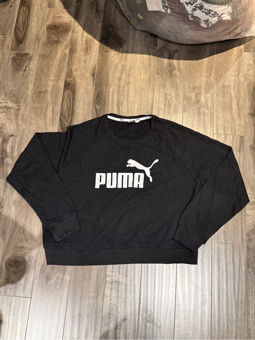 Puma Black Crewneck Sweatshirt with White Logo